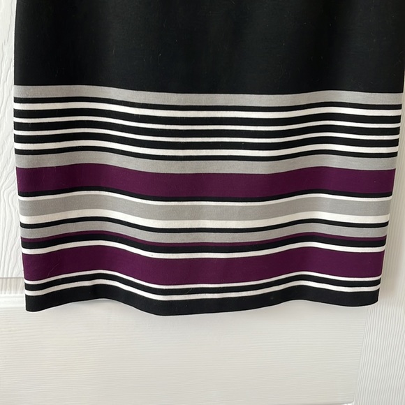 Calvin Klein size 4 dress with purple gray and white striping at bottom - Picture 2 of 6